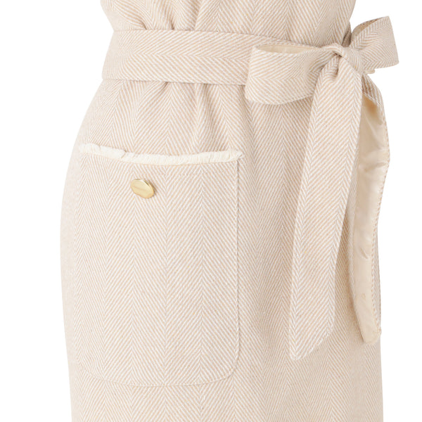 ヘリンボーン フルエプロン ベージュ