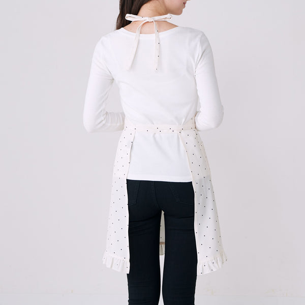 ドットフリル フルエプロン アイボリー