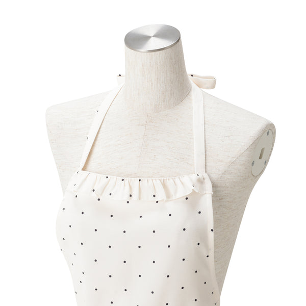 ドットフリル フルエプロン アイボリー