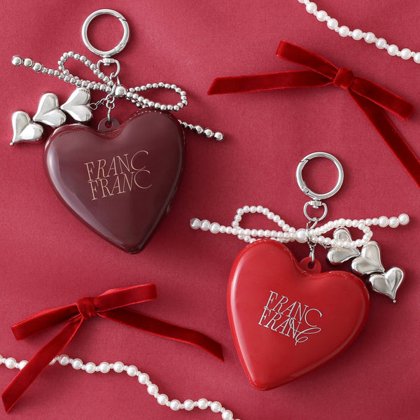 限定カラー】チャーム付き ミラー＆ブラシ レッド | Francfranc