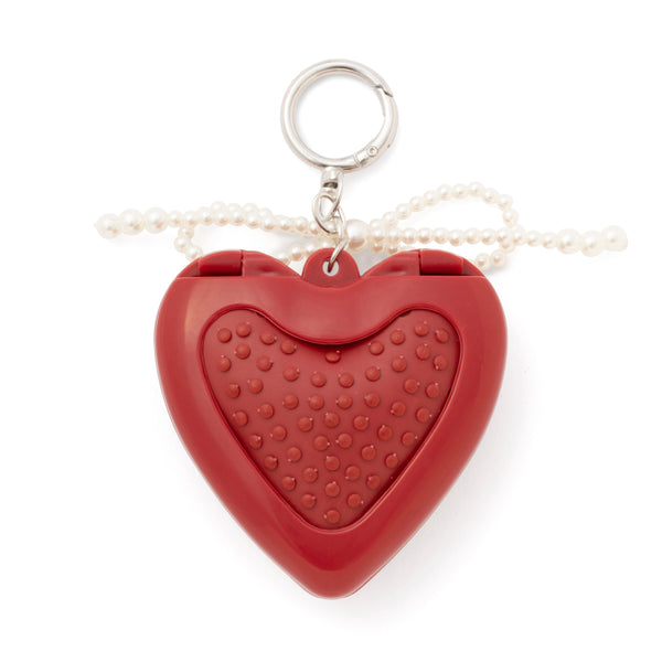 【限定カラー】チャーム付き ミラー＆ブラシ レッド