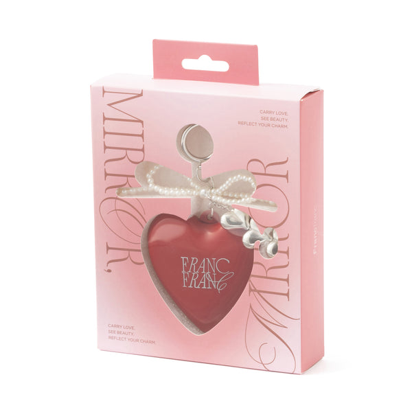 【限定カラー】チャーム付き ミラー＆ブラシ レッド