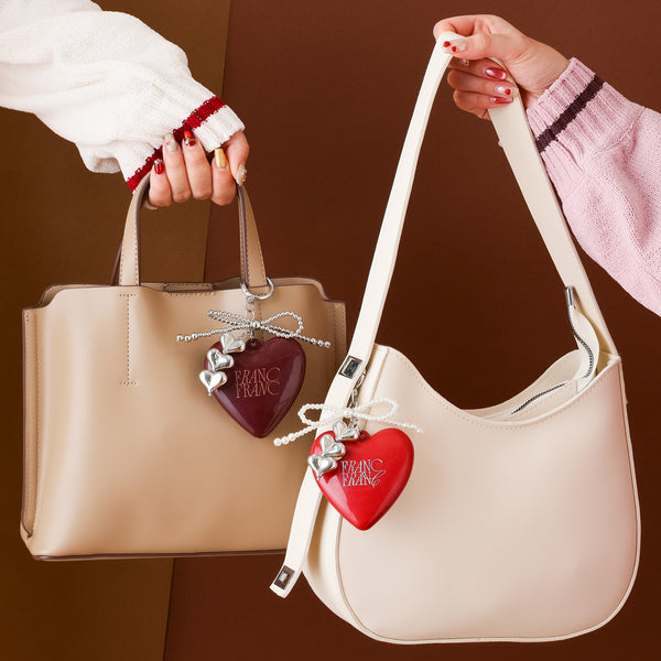 【限定カラー】チャーム付き ミラー＆ブラシ ブラウン