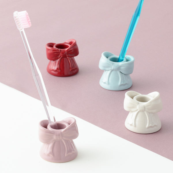 リボン トゥースブラシホルダー ピンク