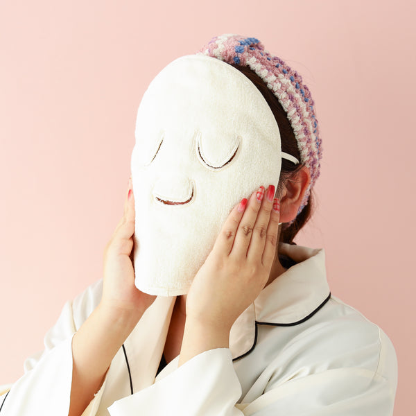 蒸しフェイスマスクタオル ピンク