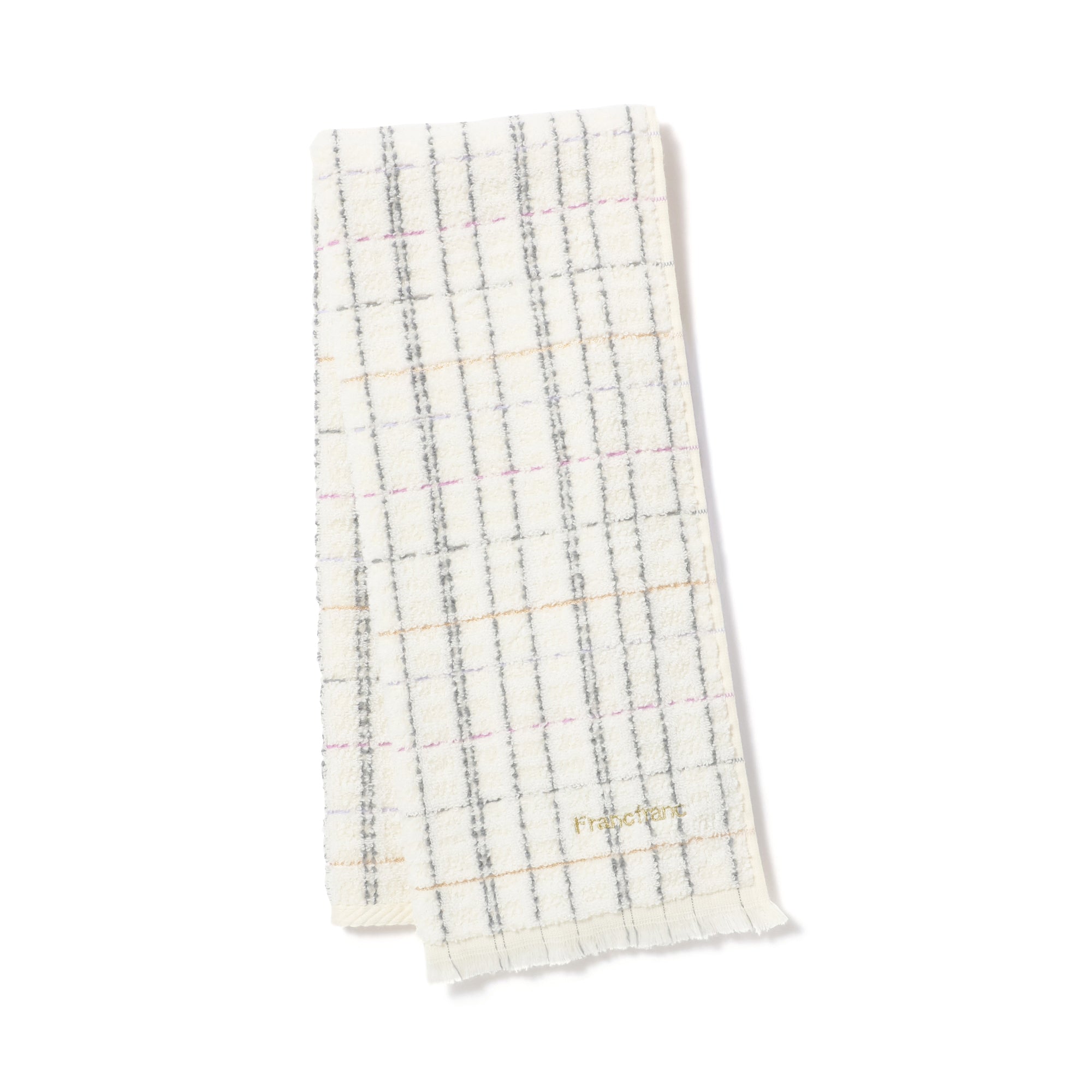 抗菌防臭 ツイードパターン フェイスタオル ホワイト | Francfranc