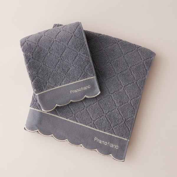 抗菌防臭 キルトスカラップ バスタオル グレー