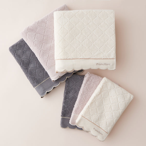 抗菌防臭 キルトスカラップ バスタオル グレー | Francfranc（フラン