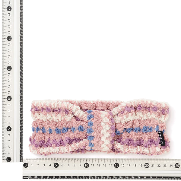 抗菌防臭コージージャカード ヘアバンド ピンク