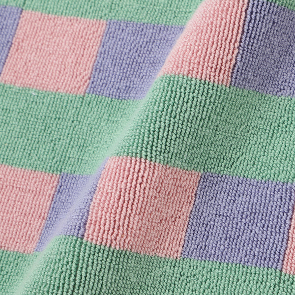 抗菌防臭タオルマット チェック ピンク