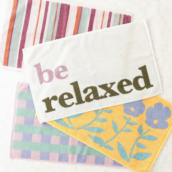 抗菌防臭タオルマット ランダムストライプ ブラウン