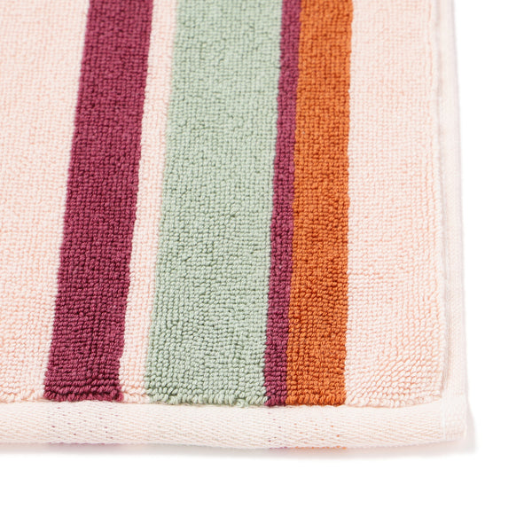 抗菌防臭タオルマット ランダムストライプ ブラウン