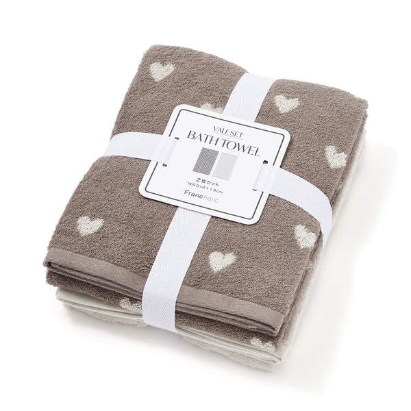 ヴァレセットバスタオル ミニハート ブラウン