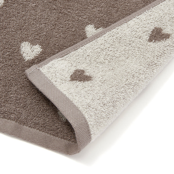 ヴァレセットバスタオル ミニハート ブラウン