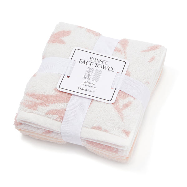 ヴァレセットフェイスタオル ナチュラルフラワー ピンク