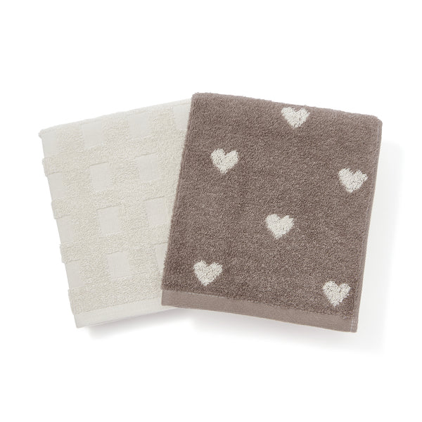 ヴァレセットフェイスタオル ミニハート ブラウン | Francfranc
