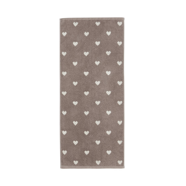 ヴァレセットフェイスタオル ミニハート ブラウン