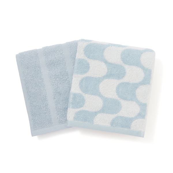 ヴァレセットフェイスタオル ウェーブ ブルー