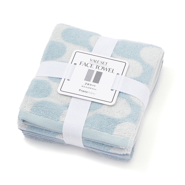 ヴァレセットフェイスタオル ウェーブ ブルー