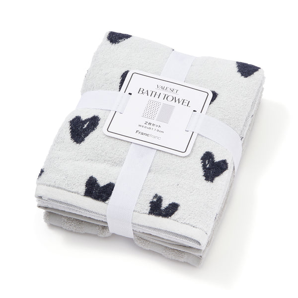 ヴァレセットバスタオル ハート ホワイト