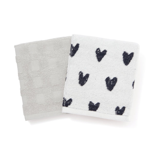 ヴァレセットフェイスタオル ハート ホワイト