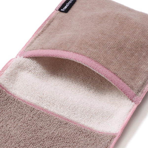 抗菌防臭ポケット付 ハーフハンカチ カラーパレット ピンク