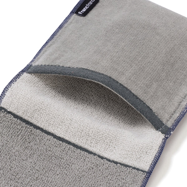 抗菌防臭ポケット付 ハーフハンカチ カラーパレット グレー