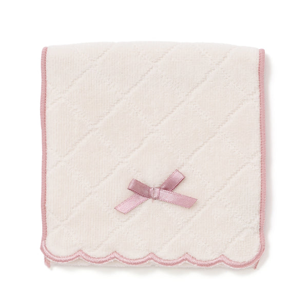 抗菌防臭ポケット付 ハーフハンカチ スカラップ アイボリー