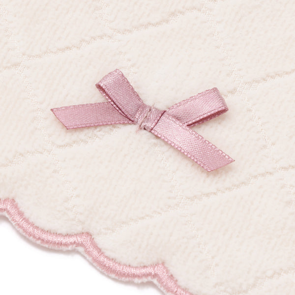 抗菌防臭ポケット付 ハーフハンカチ スカラップ アイボリー