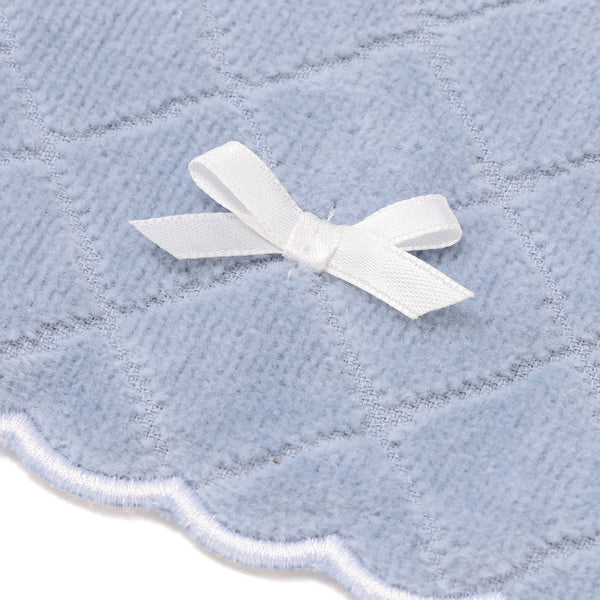 抗菌防臭ポケット付 ハーフハンカチ スカラップ ブルーグレー