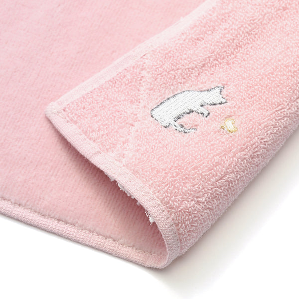 バロット抗菌防臭ハンカチ ネコ レース ピンク