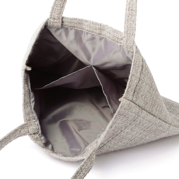 ロゴトート ツイード S グレー