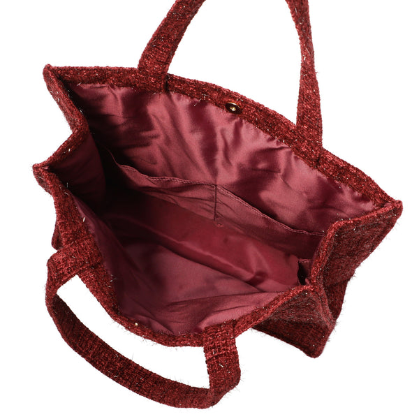 ロゴトート ツイード M レッド