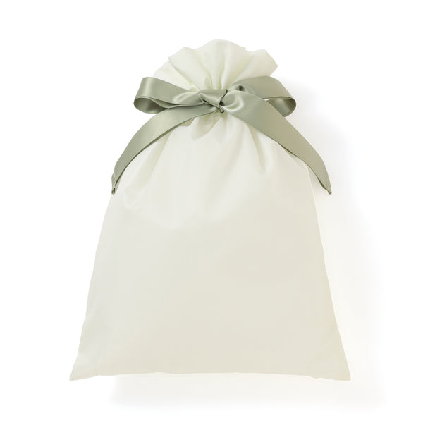 バイカラーサテン トラベルバッグ  ミント×アイボリー