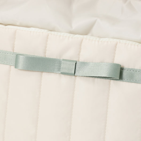 バイカラーサテン トラベルバッグ  ミント×アイボリー