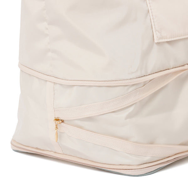 バイカラーサテン 2WAY キャリーオントート ミント×アイボリー