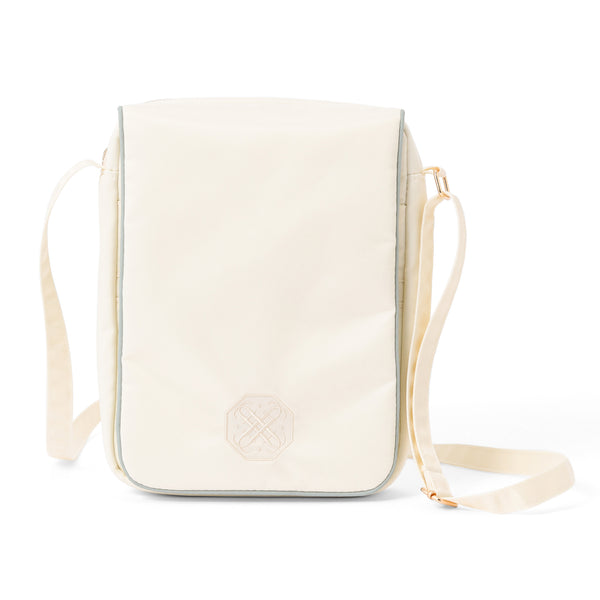 バイカラーサテン トラベルサコッシュ ミント×アイボリー