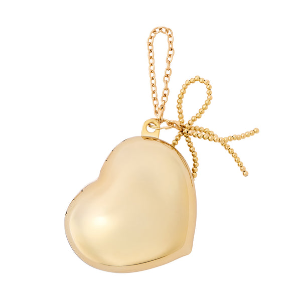 バッグチャームエコバッグ ハードタイプ ハート ゴールド