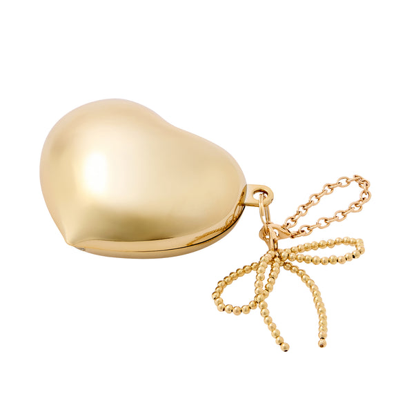 バッグチャームエコバッグ ハードタイプ ハート ゴールド