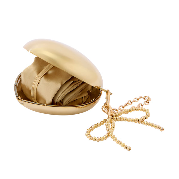 バッグチャームエコバッグ ハードタイプ ハート ゴールド