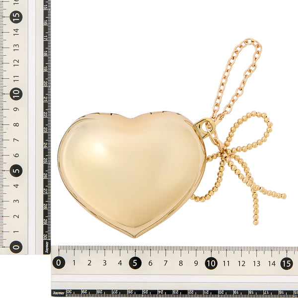 バッグチャームエコバッグ ハードタイプ ハート ゴールド