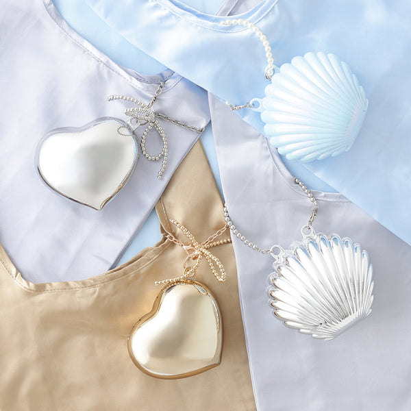 バッグチャームエコバッグ ハードタイプ ハート シルバー