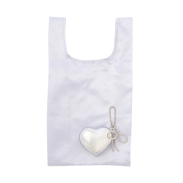 バッグチャームエコバッグ ハードタイプ ハート シルバー