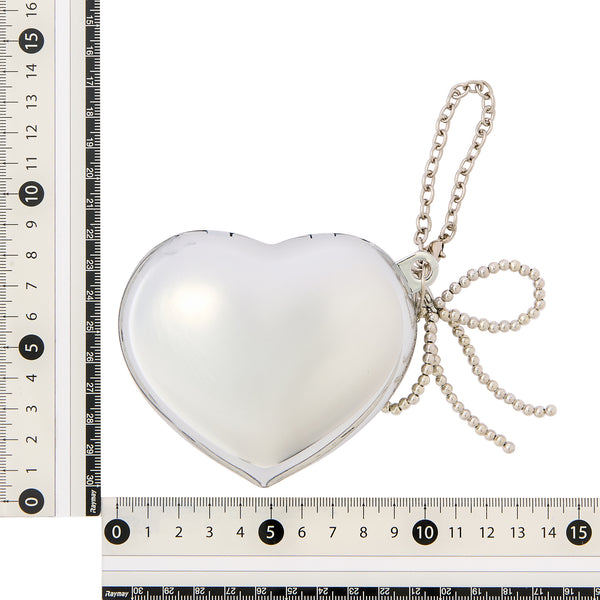 バッグチャームエコバッグ ハードタイプ ハート シルバー