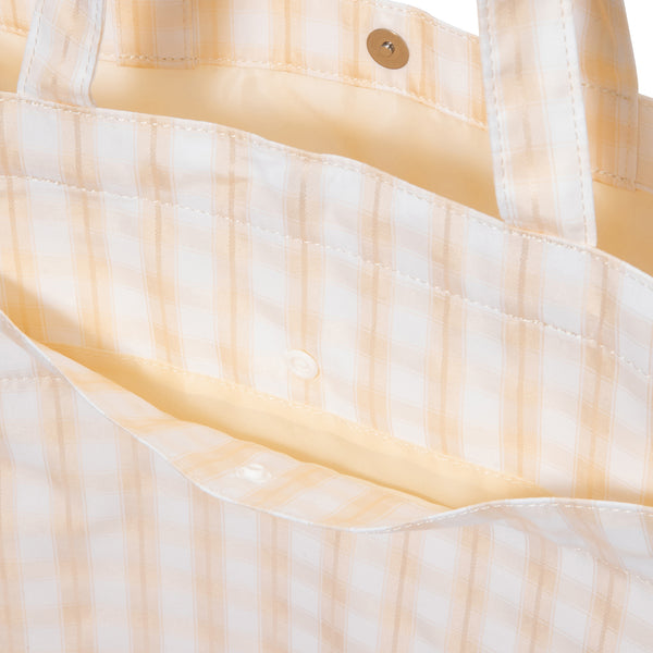 ロゴトート ギンガム M イエロー