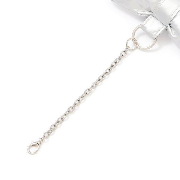 バッグチャームエコバッグ リボン シルバー