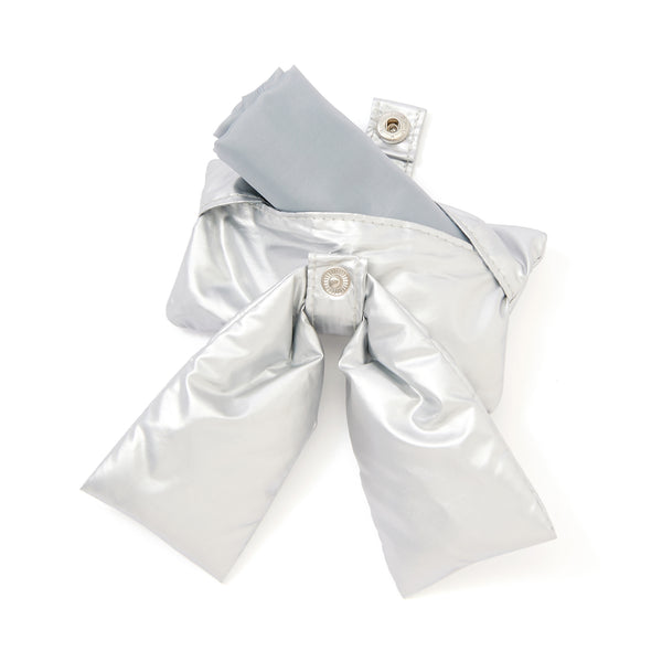 バッグチャームエコバッグ リボン シルバー