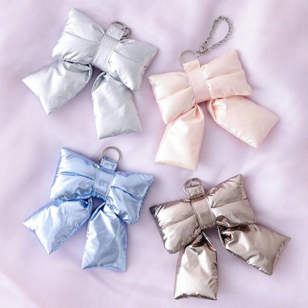 バッグチャームエコバッグ リボン ブルー