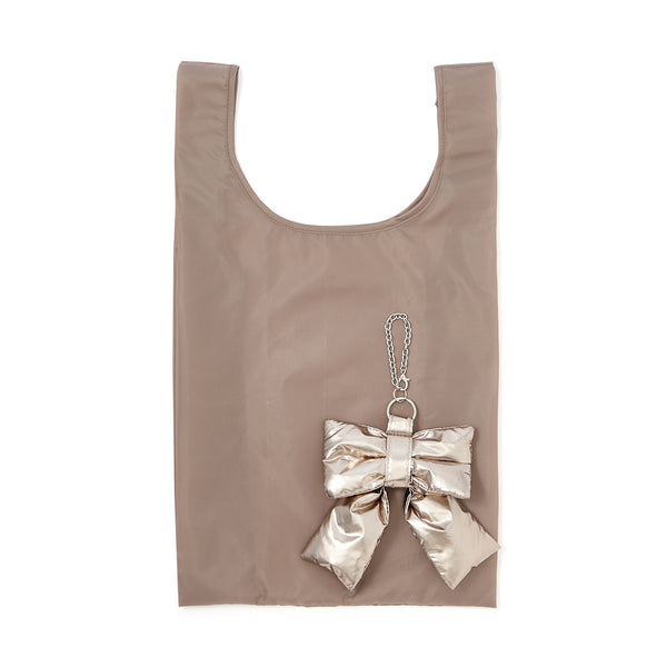 バッグチャームエコバッグ リボン ゴールド