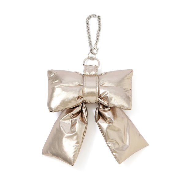 バッグチャームエコバッグ リボン ゴールド